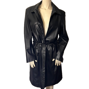 Vintage Primadonna by Michelangelo Black  Zip Up Mobwife Leather Jacket. Size L